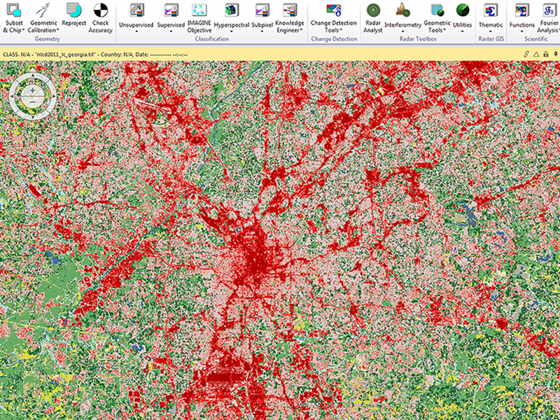 A screen shot of the land cover tool.